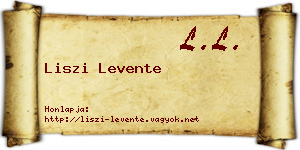 Liszi Levente névjegykártya